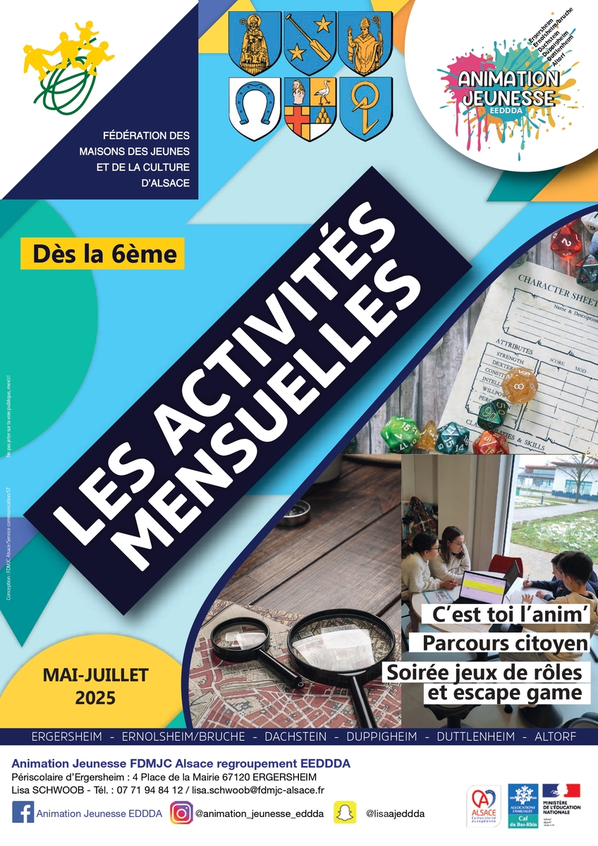 EEDDDA - Programme des activités mensuelles et familiales