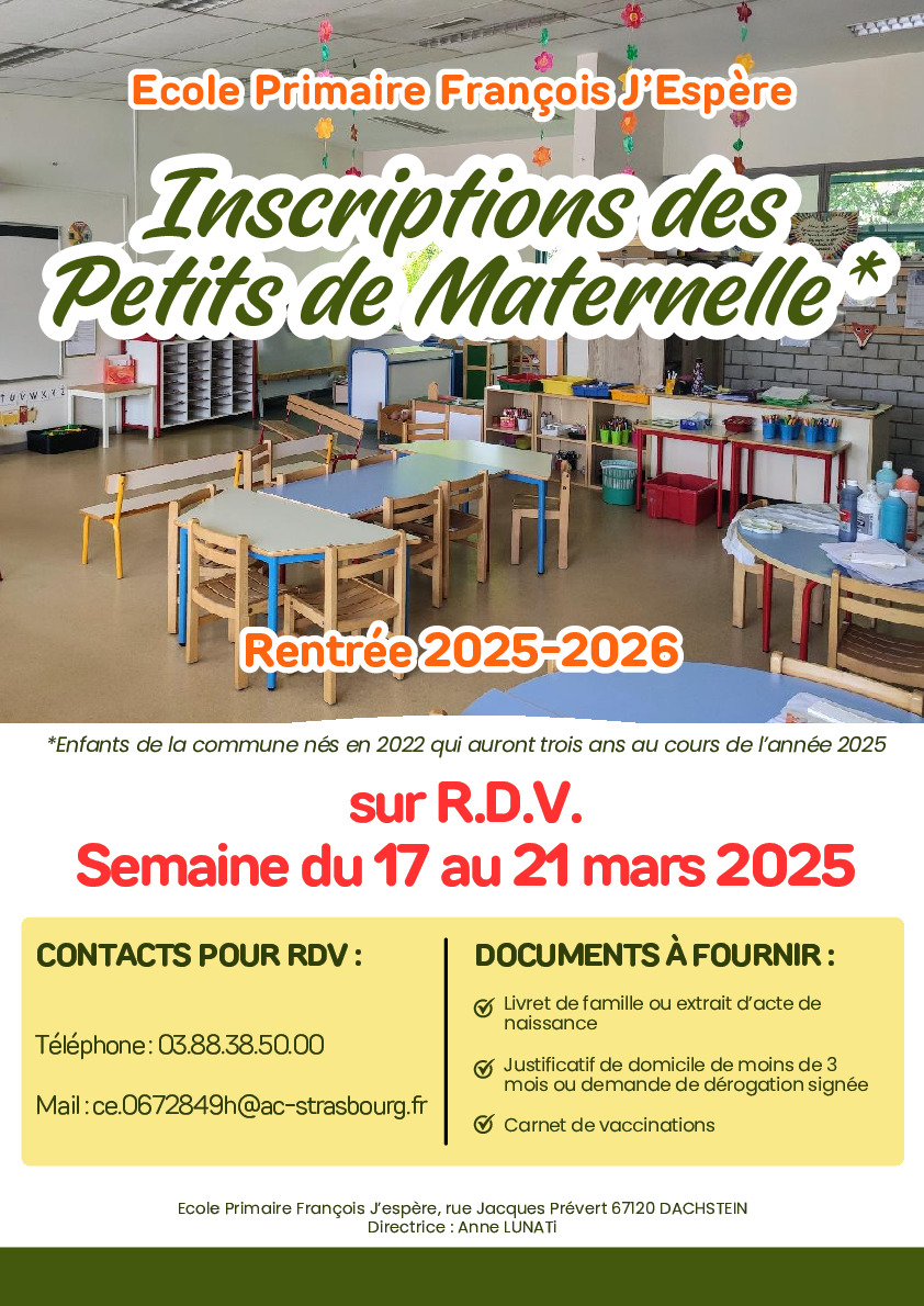 Inscription des petits de maternelle