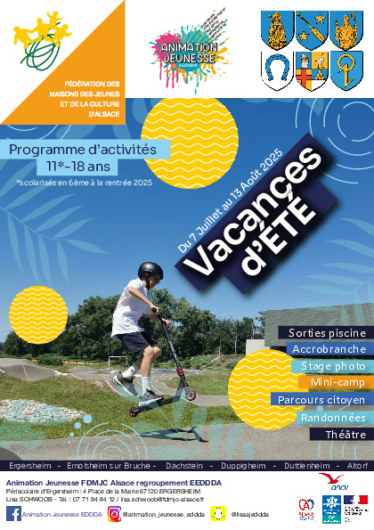 EEDDDA : Programme des vacances d'été