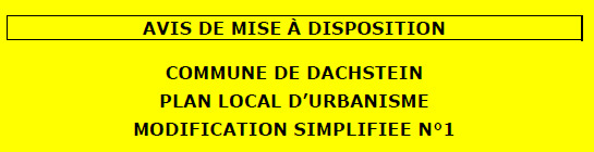 PLU - Modification n°1 - Mise à disposition du public